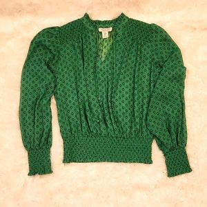 Kelly Green, Sheer, Rachel Zoe, Medium Top